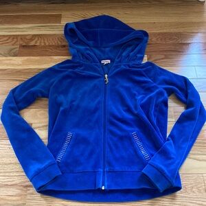 JUICY COUTURE GIRL’S SOFT BLUE zip up sweatshirt